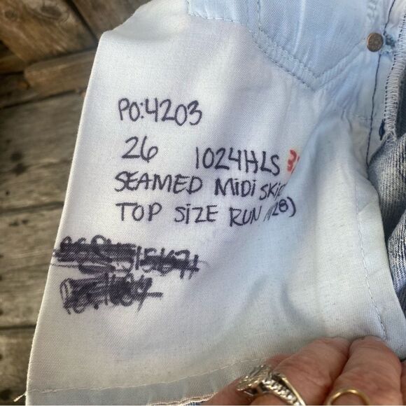 Re/done Levi’s Blue Denim midi skirt size 26 - Picture 15 of 16